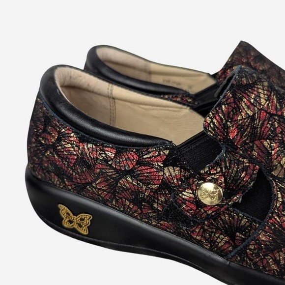 Alegria Keli Slip-On Shoes Metallic Red Gold Print US 9 / EU 39 - Picture 6 of 7